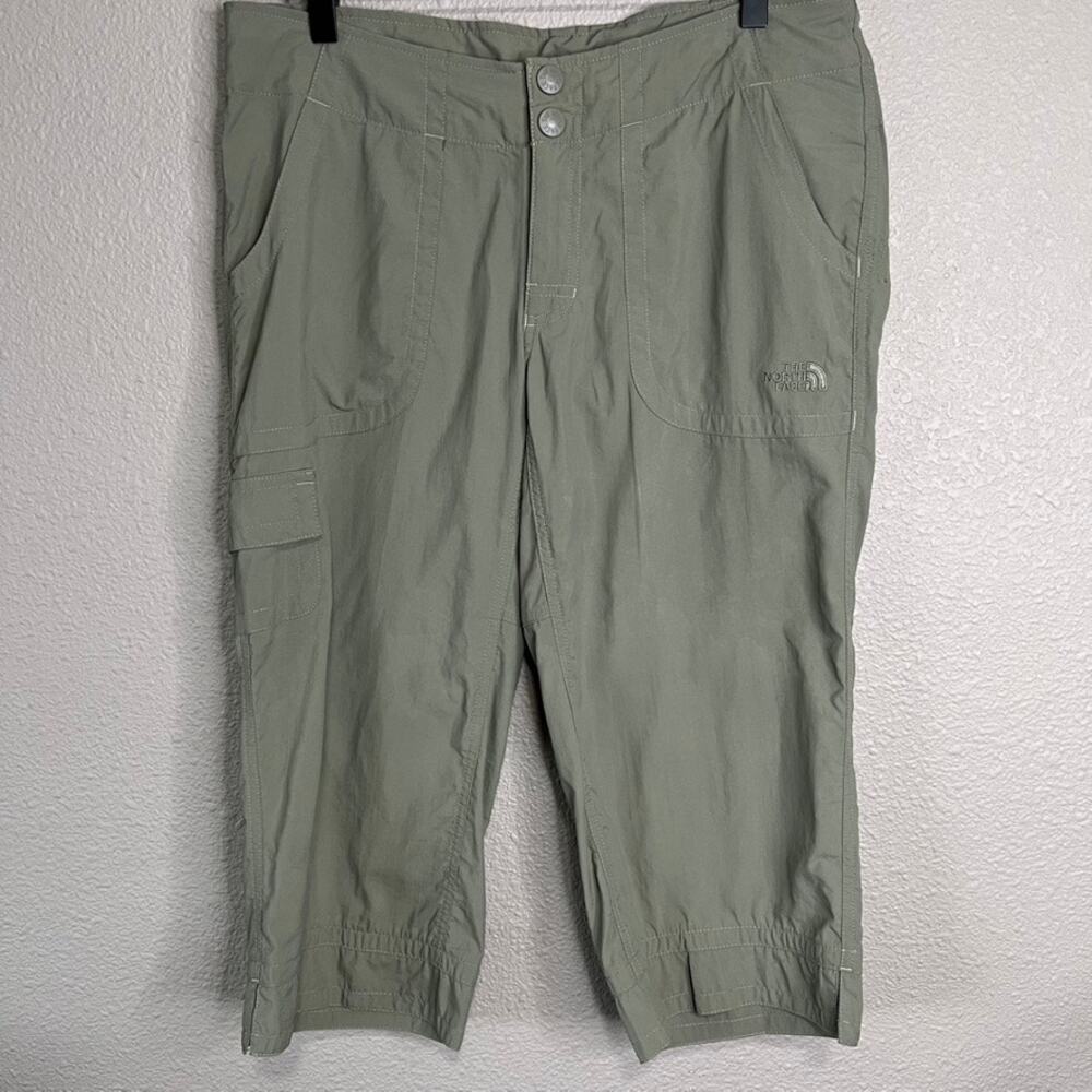 The North Face Olive Green Utility Cargo Capri Outdoor Hiking Quick Dry Pants 8